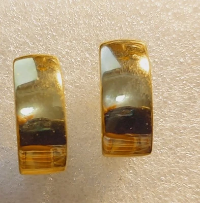 14K Y. PENDIENTES ORO PULIDO EN FORMA DE "J" 2,17 GRAMOS ((303)) Foto 1 de 4