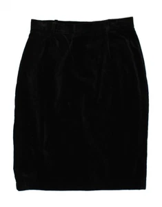 ENDORA Womens Velvet Pencil Skirt UK 16 Large W32  Black Cotton CP02 - Picture 1 of 4