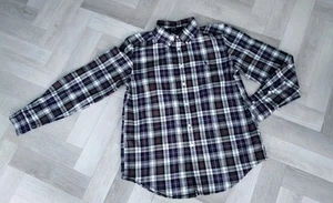 Ralph Lauren Boys Shirt L 14-16 Year Blue Check Plaid Natural Stretch Cotton - Picture 1 of 5
