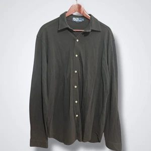 Polo Ralph Lauren Hemd Herren Large Langarm Button Down Einfarbig Schwarz Preppy  - Bild 1 von 8