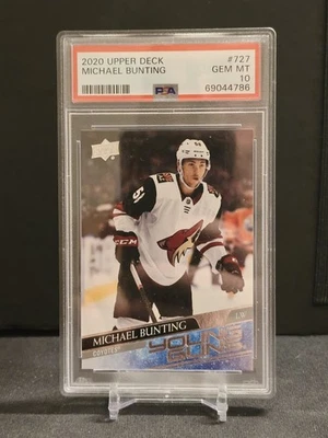 2020-21 Upper Deck Extended Young Guns Michael Bunting #727 RC Rookie PSA 10 Gem - Image 1 of 4