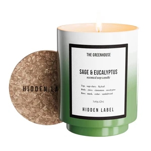 Eucalyptus&Sage Soy Candle, 12oz/75-Hours Burn Time, 100% Natural Candles Non... - Foto 1 di 7