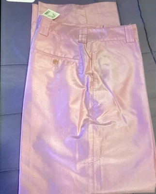 Saks Fifth Avenue Real Clothes Raw Silk Crop Pants Size 4 PINK - Image 1 of 4