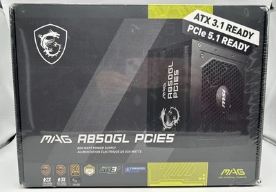 MSi MAG A850GL PCIe5 850 Watt Gaming Power Supply Brand New & Sealed - Image 1 of 4