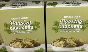 2 Packs Trader Joe's Parsley Crackers 5.28 oz Each Pack NEW ITEM - Picture 1 of 3