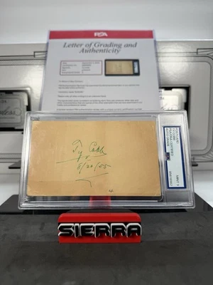 Ty Cobb Hand Writting Signature Auto PSA 9 HOF GREEN INK Post Card 8/26/1955 - Image 1 of 4