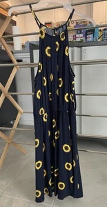 Lorena Rose Blue Sunflower Sundress Sz S - Picture 1 of 5