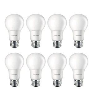 Philips A19 LED Light Bulbs 8 Pack 800 Lumens Daylight 5000K Energy Efficient - Picture 1 of 10