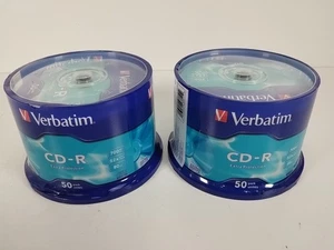 100 Verbatim Blank CD-R CD Datalife Extra Protection 700MB 52x 80Mins Discs 2x50 - Picture 1 of 3