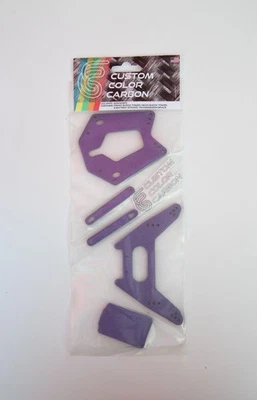 Team Associated RC10T purple Carbon Fiber Kit Shock Towers and Trans Brace 5pc - Image 1 of 2