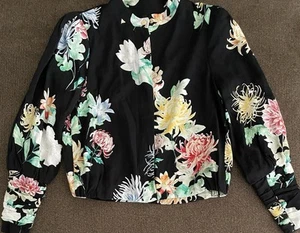 Chaqueta corta para mujer Zara Basic Collection estampado floral ~ talla XS ~ multicolor - Imagen 1 de 5