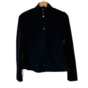 City DKNY Women’s Size Small Black Mixed Fabric Snap Button Casual Jacket - Picture 1 of 9