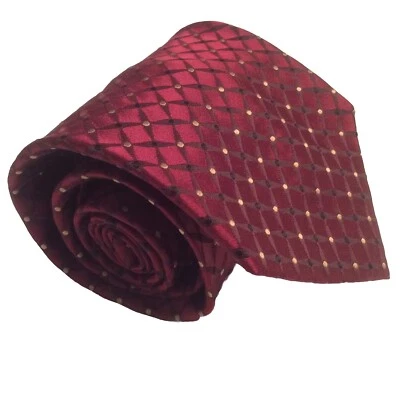 "Corbata Valerio Garati roja y negra geométrica seda 58x4""" Foto 1 de 4