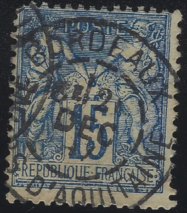 DIV-04-6-5: Cachet type 84 de Bordeaux Cours d'Aquitaine (Gironde) sur n°101 - Imagen 1 de 1
