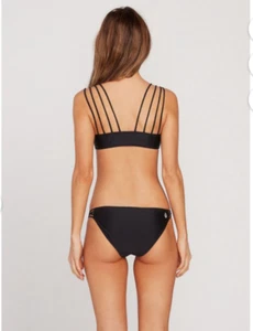 NWT Volcom Black 2-Piece Bikini Set Simply Solid Eco True Sz Medium NEW - Picture 1 of 14