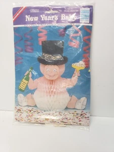 Vintage Amscan Decoration New Year's Baby Made in Denmark (Tissue Body fans out) - Picture 1 of 7