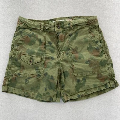 Anthropoloie The Wanderer Short Women's 28 Green Camouflage Linen Blend Stretch - Image 1 of 4