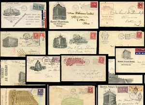 HOTEL + ADVERTISING ENVELOPES 1905-39 USA ILLUSTRATED AIRMAILS etc ..EACH PRICED - Picture 1 of 54