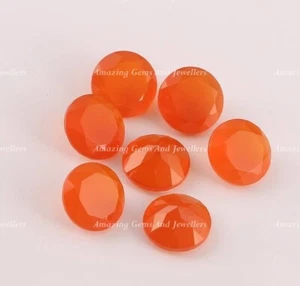Carnelian Round Faceted Cut 3mm To 15mm Natural Royal Calibrated Loose Gemstone - Picture 1 of 8