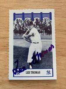 LEE THOMAS SIGNED 1992 NEW YORK YANKEES 1960’S WIZ SGA PROMO BASEBALL CARD
