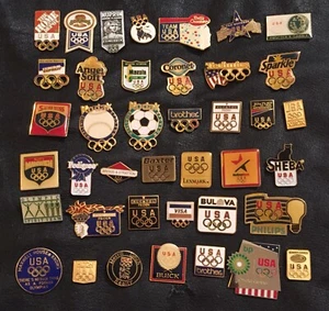 Lot / Set of 40 Olympic Sponsor Pins~5 Rings~Team USA~No Date~Traders for Tokyo - Picture 1 of 10