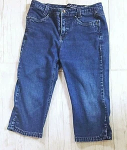 Womens 8P Knee Length Blue Denim Shorts GV - Picture 1 of 4