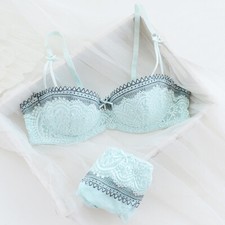 1/2 Cup Lace Push Up Bra and Panty Embroidery Sexy Underwire Women Bra Set