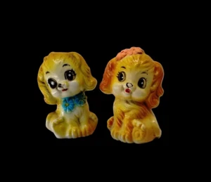 Vintage Welpe Hund Salz Pfefferstreuer Cocker Spaniel Kitsch Hongkong Kunststoff - Bild 1 von 17
