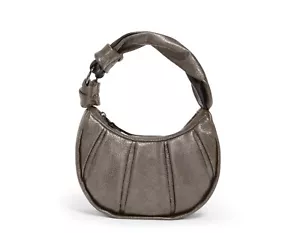 NEW Tumi ASRA Sateen & Leather 8.75” Crossbody Handbag - PEWTER METALLIC ❗️ - Picture 1 of 5