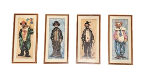 Vintage Bardot Clowns gerahmte Litho Drucke 4er Set - MCM Clowns - Bild 1 von 9