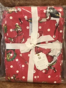 Pottery Barn Teen Flannel The Grinch 2pc Red Pajama Set Youth Sz Large Christmas - Picture 1 of 2