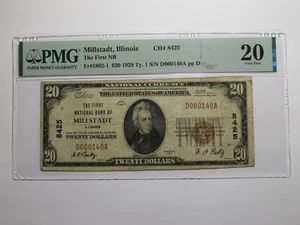 $20 1929 Millstadt Illinois National Currency Bank Note Bill Ch. #8425 VF20 PMG - Picture 1 of 5