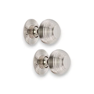 Türknauf Paar Bienenstock 50 mm Felgenziehgriff innen Garnitur Messing Nickel poliert - Bild 1 von 10