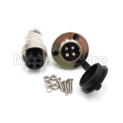 4 Pin GX20 20mm Aviation Plug Chassis Socket Metal Panel Connector 10A - Image 1 of 4