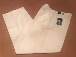 ABITO NAUTICA BLU UOMO 20 REG BIANCO LINO VESTITO PANTALONE TINTA UNITA DAVANTI MACY’S NUOVO CON ETICHETTE - Foto 1 di 12