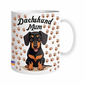 Dachshund Mum White Ceramic Coffee Mug 10oz Printed Novelty Mug Funny Gift Idea - Picture 1 of 8