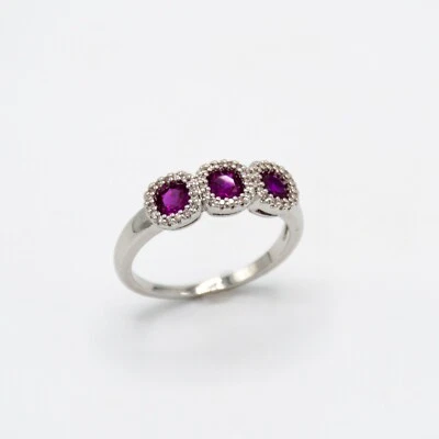 Anello "Venere Gioielli" in rame bianco tipo tilogy con zirconi Vx.28 - Immagine 1 di 4