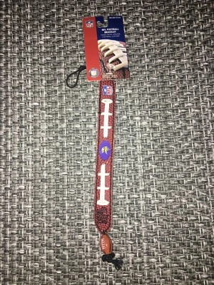 MINNESOTA VIKINGS GENUINE NFL FOOTBALL BRACELET MADE FROM FOOTBALL LEATHER - Image 1 of 2