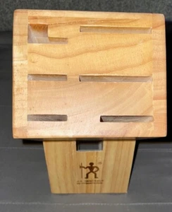 JA Henckels International Brown Wooden Knife Block 7 Slots Block Only, Clean,EUC - Picture 1 of 6