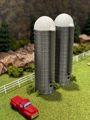 N Scale Grain Bin Silo for Model Railroad Diorama 2-Pack - Image 1 of 3