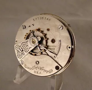 117 YEARS OLD MOVEMENT DIAL ELGIN 7 JEWELS HUNTER CASE SIZE 18s POCKET WATCH - Picture 1 of 4