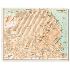 SAN FRANCISCO 1909 Original Map City Plan CALIFORNIA - Picture 1 of 9