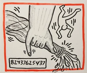 KEITH HARING AGAINST ALL ODDS orig LITHO estate authenticated rare ed 500 mint - Picture 1 of 1