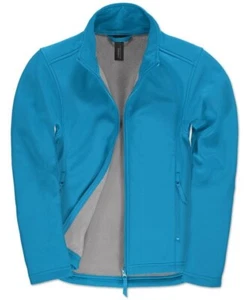 B&C COLLECTION BA661F LADIES SOFTSHELL JACKET FLEECE LINED - ATOLL BLUE XL & XXL - Picture 1 of 1