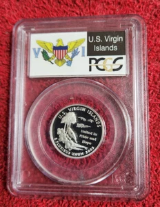 2009 s silver US Virgin Islands territorial quarter PCGS PR 69 DCAM flag label - Picture 1 of 2