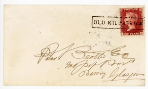 1859 Cubierta con 1d Rosa-Rojo Atado por el "Viejo Kilpatrick" Tipo VIII Escocés Local - Imagen 1 de 2