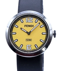 Fendi 8010G Bussola 36mm Yellow Dial Quartz Jelly Band Men's Watch - Picture 1 of 6
