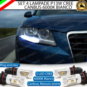 KIT 4 LAMPADE POSIZIONE P13W LED CREE DRL AUDI A4 B8 CANBUS NO AVARIA 6000K - Foto 1 di 3