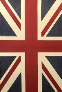 Small Union Jack Flag Retro Look Heavy Jacquard Gobelin Panel Fabric UK Banner - Picture 1 of 8