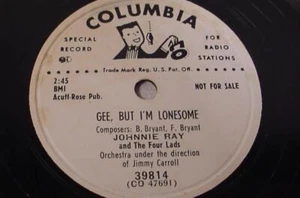 1952 78 RPM PROMO DJ COPY JOHNNIE RAY GEE BUT I'M LONESOME COLUMBIA RECORDS - Picture 1 of 2